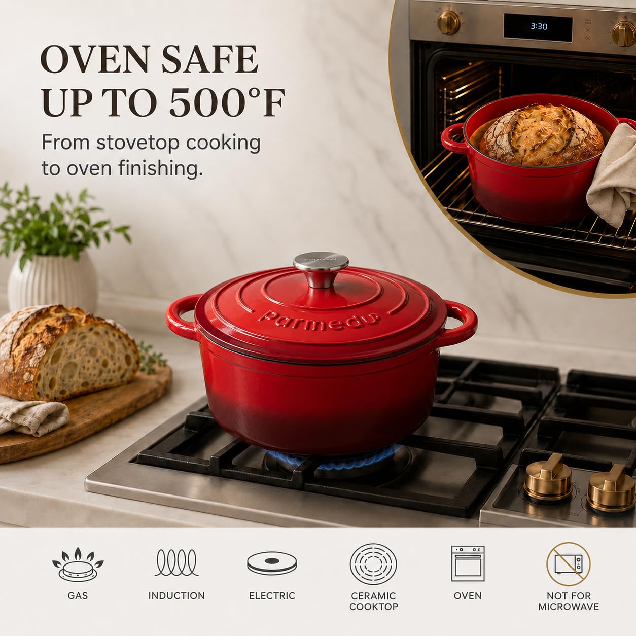 Parmedu Dutch Oven - Bake Sourdough & More -4 Parmedu Dutch Oven - Bake Sourdough & More -4