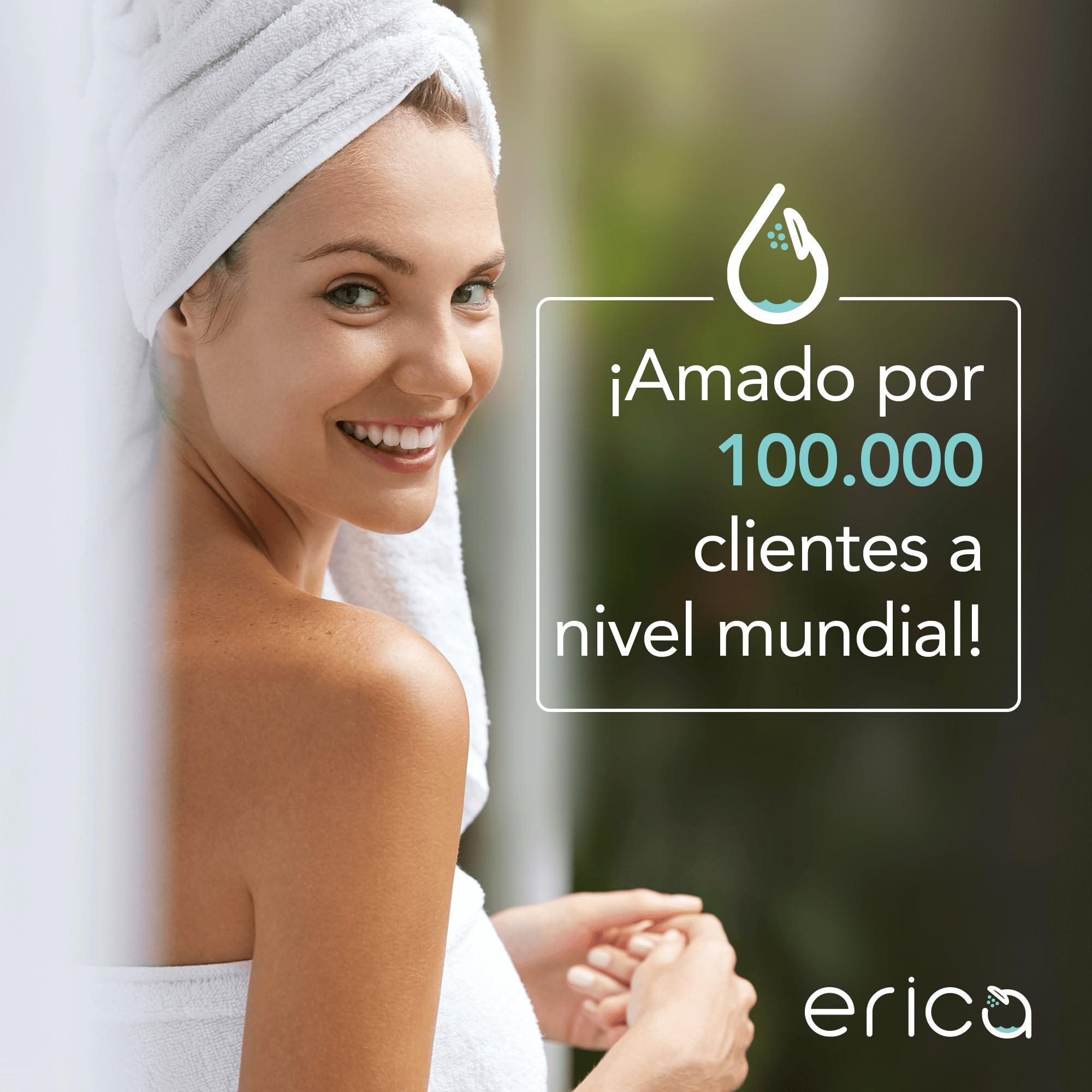 Erica Barra para Cortina de Ducha en Forma de U de 70x165x70cm, Barra para Cortina de Baño para Bañera sin Soporte en el Techo, Recubierta de Plástico sin PVC, Inoxidable (Blanco)