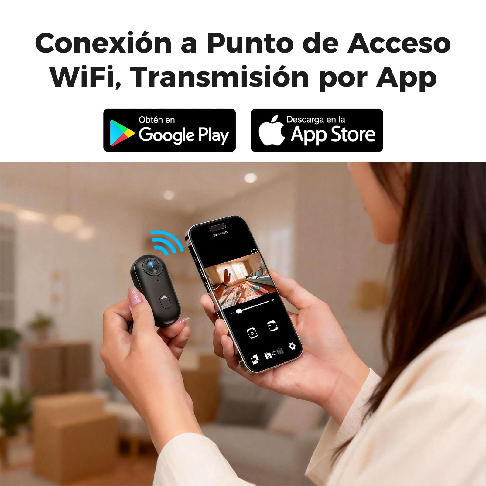 Zeerkeer Mini Cámara Deportiva 4K con Imán Colgante, Cámara de Acción 120° Gran Angular con WiFi, Grabación Mientras Carga, Bodycam POV para Casco, Bicicleta, Moto, Ciclismo y Vlogging