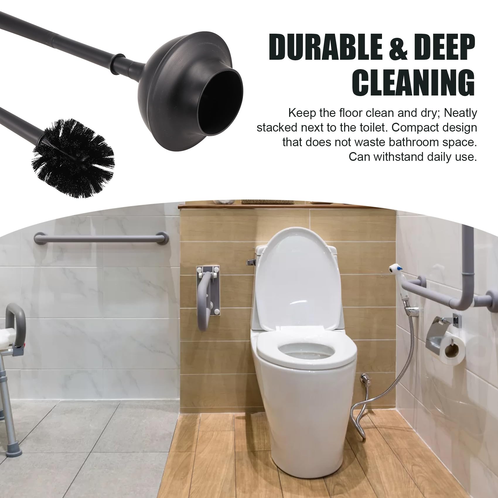 Scopino per WC a forma di anatra con supporto, setole in silicone e dure, scopini per WC, kit per scopino per WC | Leroy Merlin