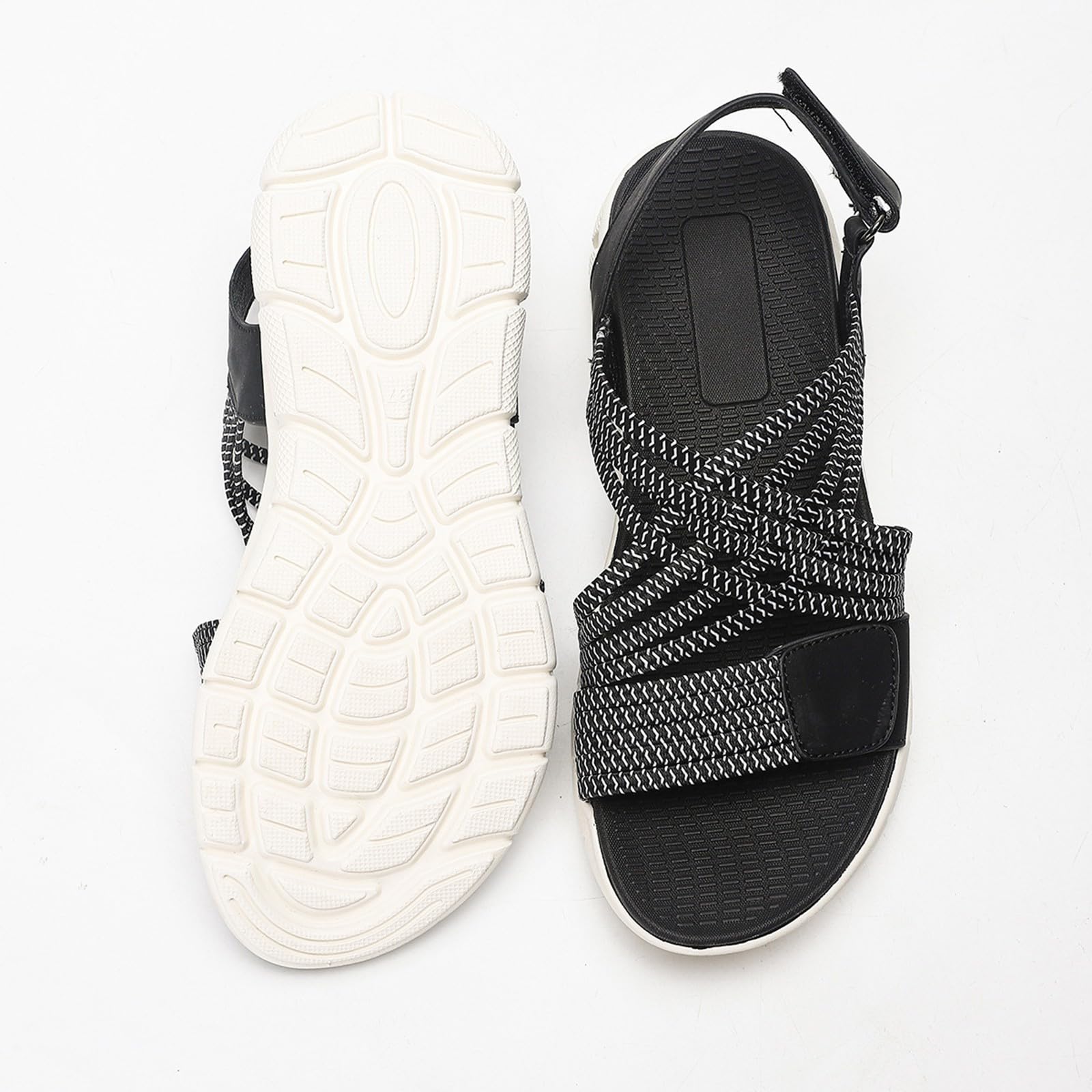 Genérico Sandalias Mujer De Mujer, Planas Talla Grande, Con Flores, Punta Abierta, Casuales Playa Para Exteriores Zapatos Verano 2026 Hebilla Marron Agua 38 Tobilleras Calzado Ancho Especial