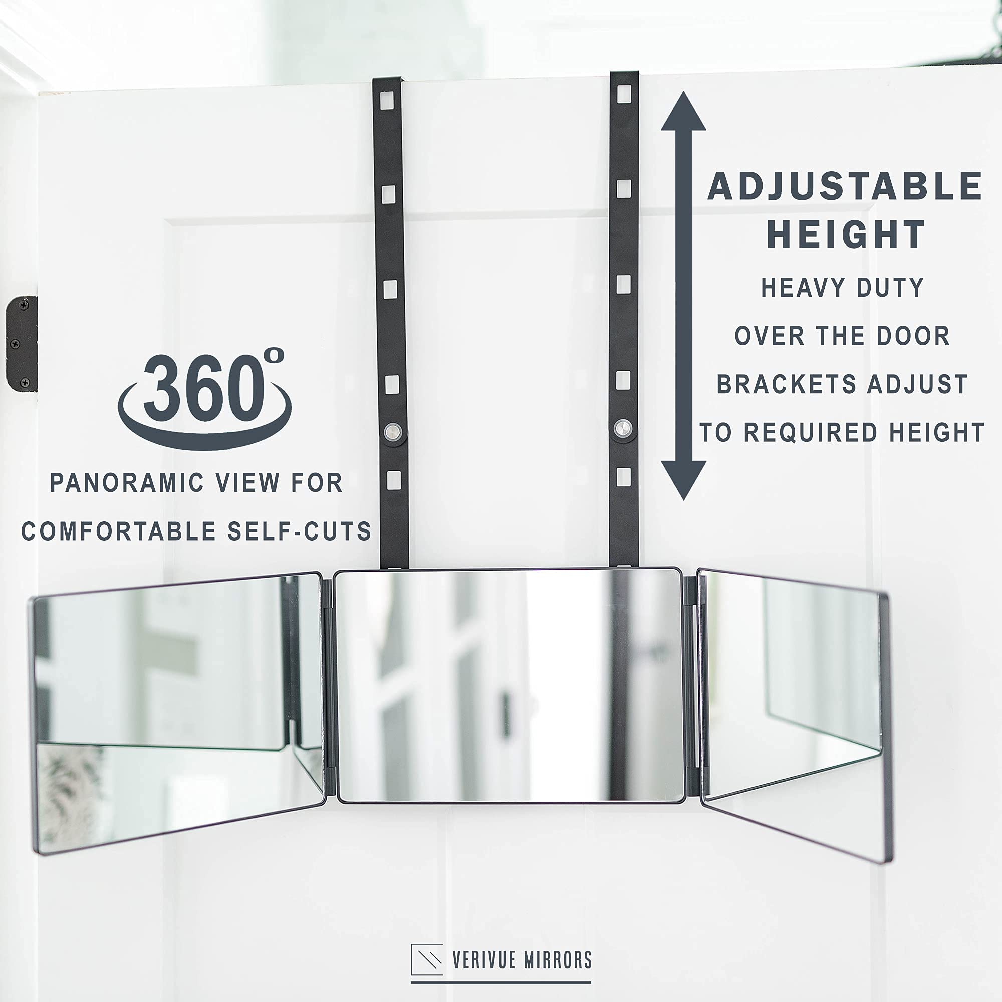 Buy Verivue 3 Way Self Haircut Mirror, Trifold 360 Mirror for Cutting/Styling Hair, Shaving