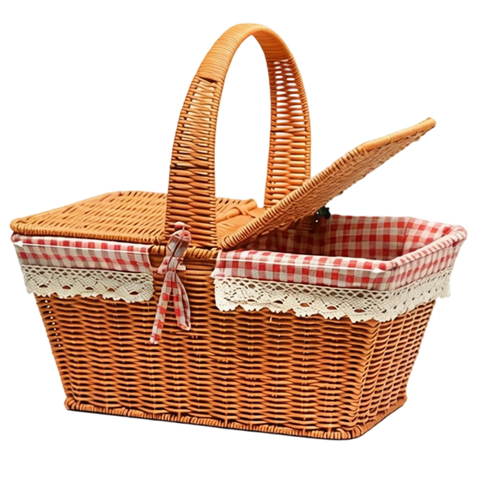 our fave Rustics Design Rattan Basket with Closure and Strong Handles Great for Groceries and Picnics Supplies Outdoor Meal Supplies