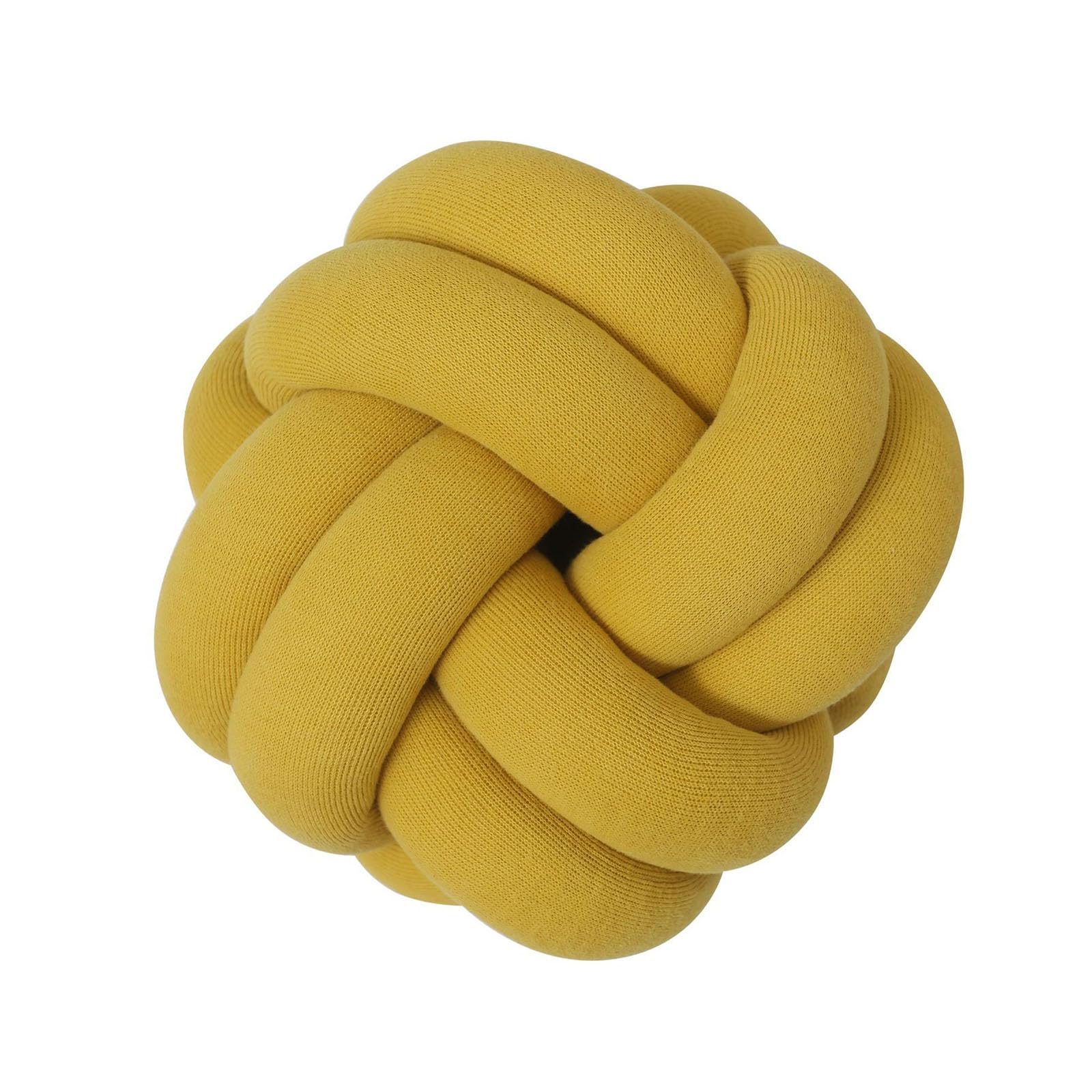 Gywztj Yellow Throw Pillows For Sofa, Knot Ball Pillow, Knot Cushion Large, Knotted Ball Throw Pillow Ultra Soft Companionship Decorative Hand-Woven For Home, Bedroom, Sofa, 28 × 28Cm (Yellow)