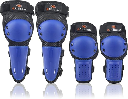 Rodilleras de motocross para codo de motocross, para niños, jóvenes, equipo de motocross, ajustable, protección de rodilla, juego de armaduras para