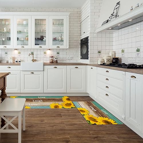 Miniatura 8 de Tapete de camino de cocina de otoño, diseño de calabazas azules y blancas de eucalipto, ducha, bañera, puerta de bienvenida, lavable, para