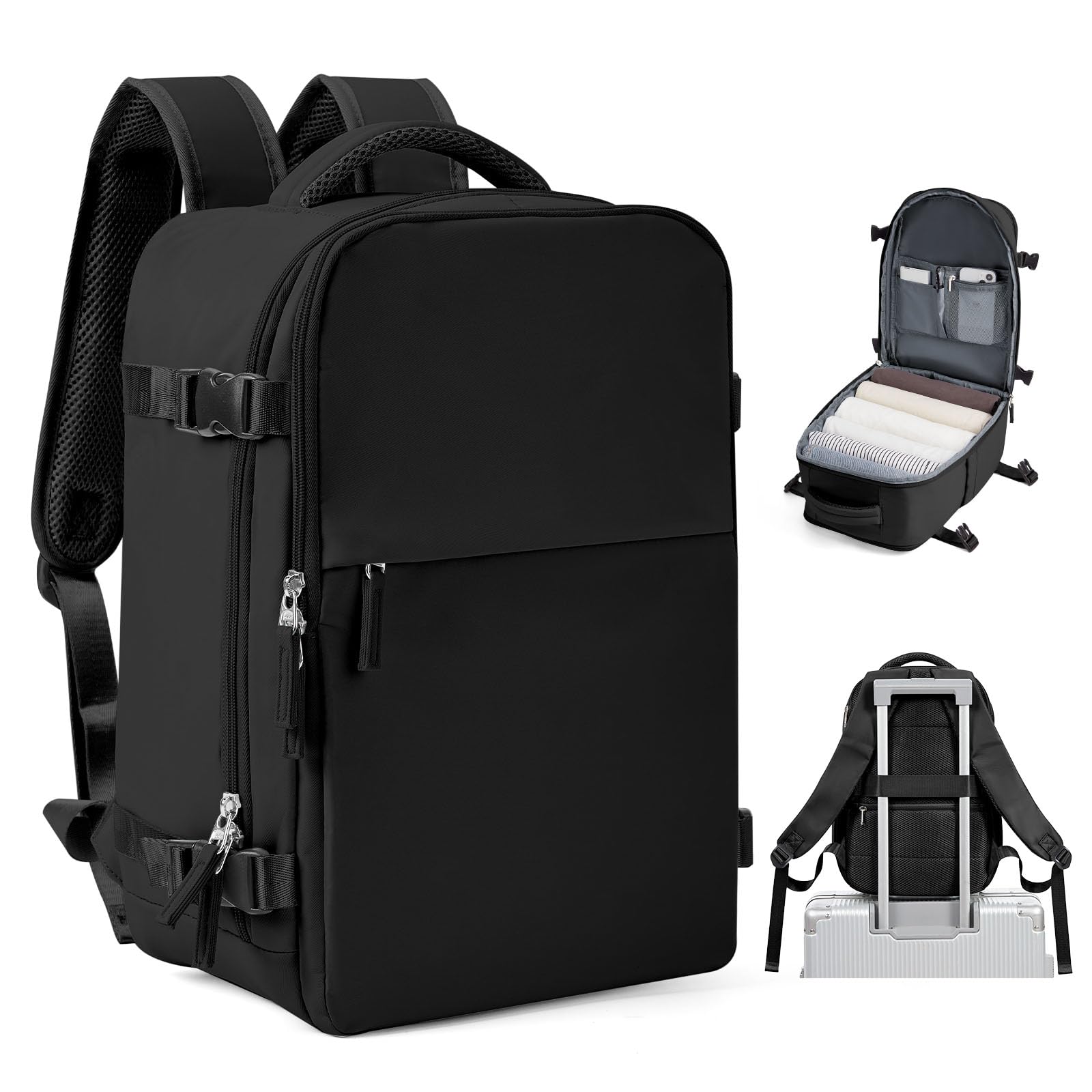 SZLX Zaino Ryanair 40x30x20 Sottovuoto con Pompa Zaino da Viaggio 40x30x20 Wizzair Bagaglio a Mano 40x20x25 Ryanair Donna Borse da Cabina per Easyjet 45x36x20 Uomo Zaino Laptop 14 Pollici Valigia