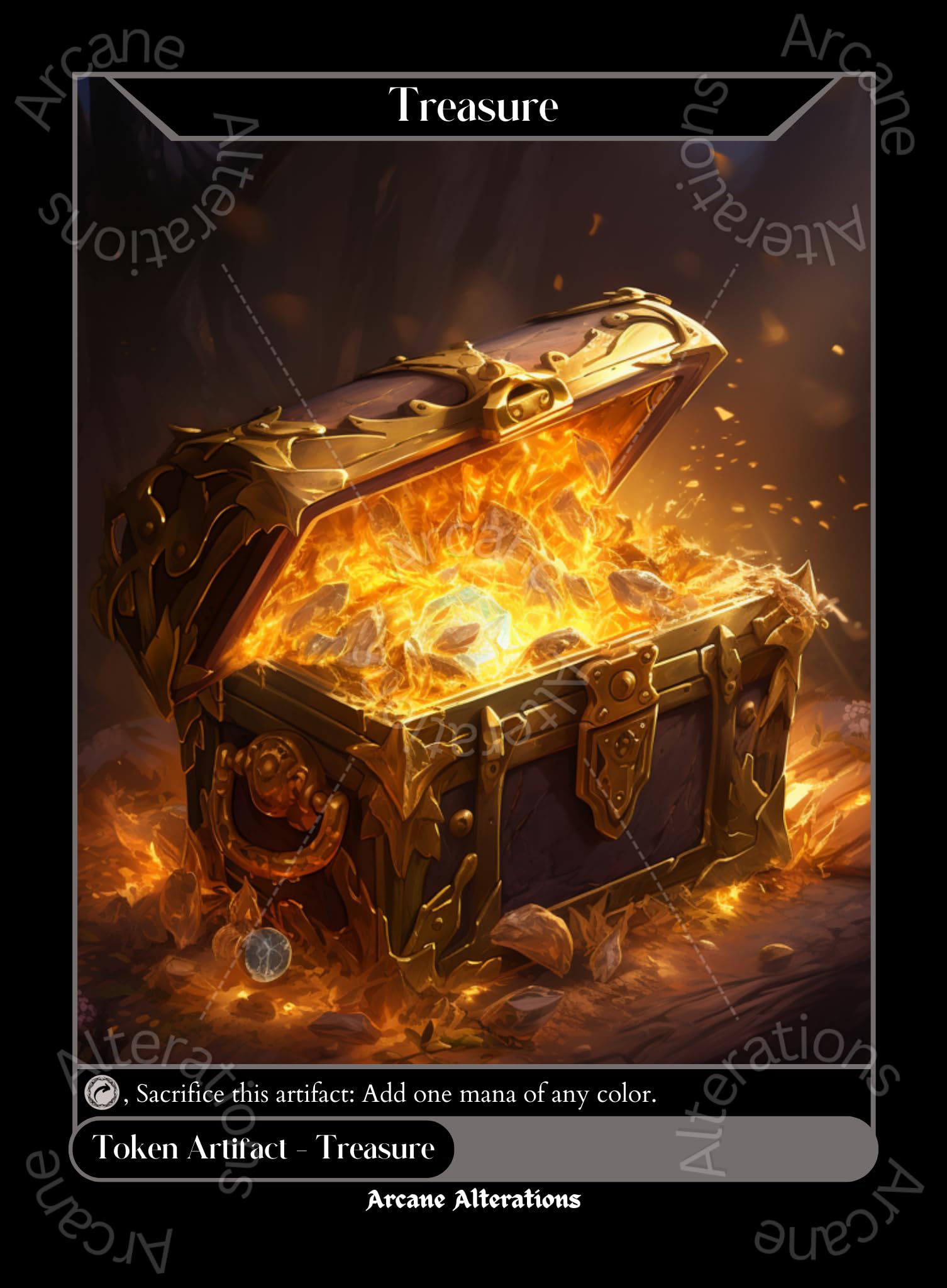 Treasure Token Altered Art Custom Proxy Cards : Toys & Games
