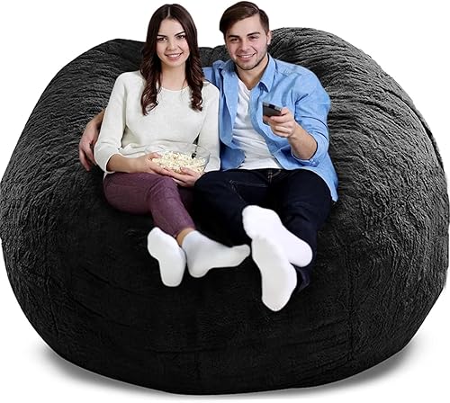 ZGLCQSGY Funda para puf (solo incluye una funda, no un puf completo) Cojín de 5 pies, grande, redondo, suave, esponjoso, terciopelo, para sala de