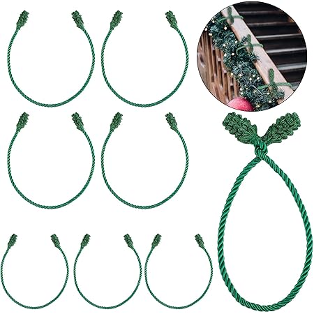 Cooraby Decorative Garland Ties Garland Flexible Ties for Holiday Decorations Christmas Craft Gift Wrapping (Green, 8)