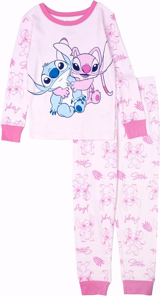 Conjunto de pijama a juego de vacaciones de algodón ajustado de 2 piezas para niña, suave y lindo para niños