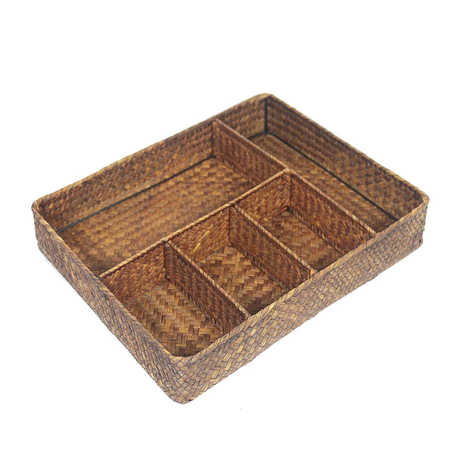 Ululusky Tea Bag Organizer Packet Holder, Coffee Bar Organizer Condiment Packets, Seagrass Drawer Dividers, Tea Caddy, Storage for Kitchen and Bathroom
