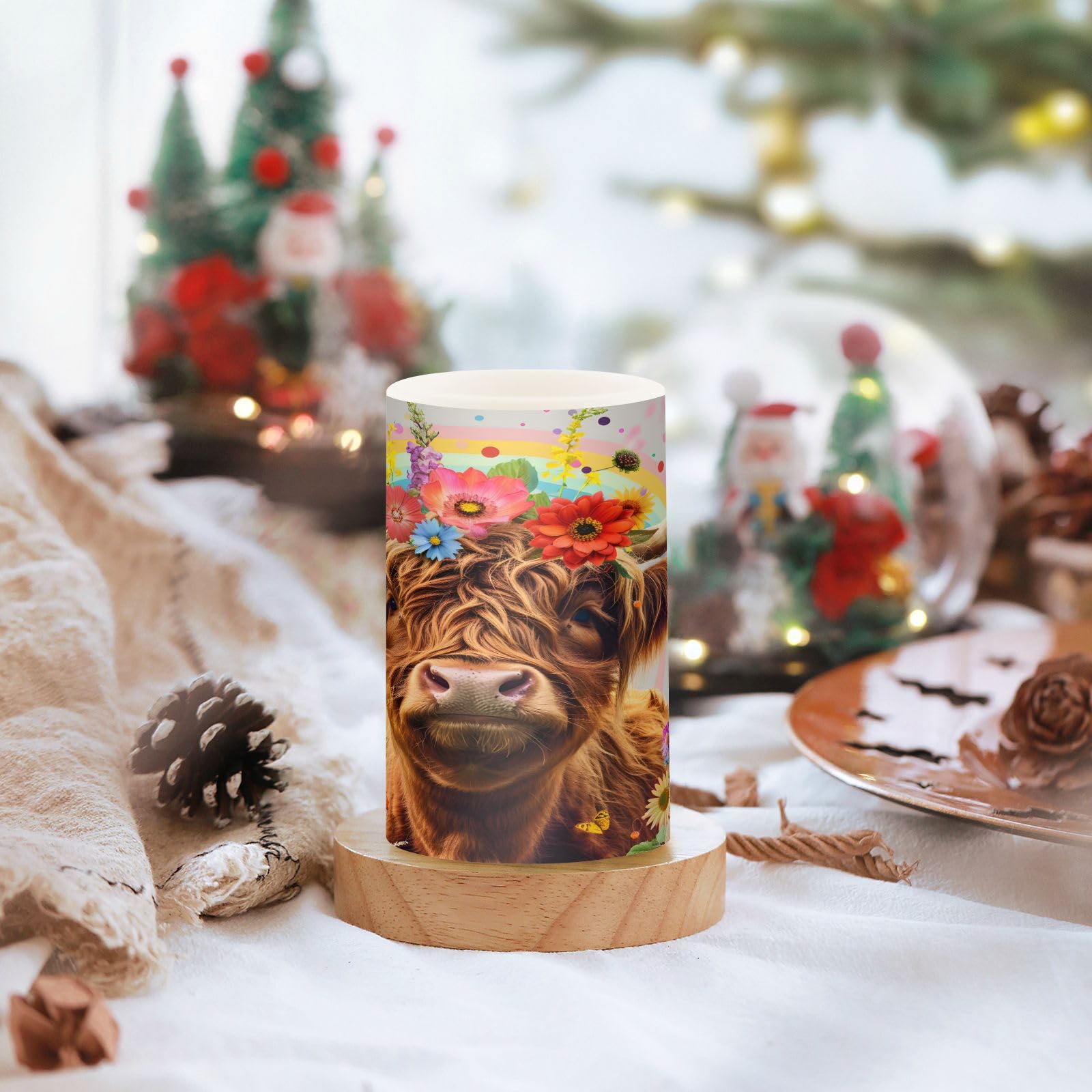 Mnsruu Flickering Flameless LED Candles with Remote Timer - Set of 2 Battery Operated Winter Home Decoration — view 132