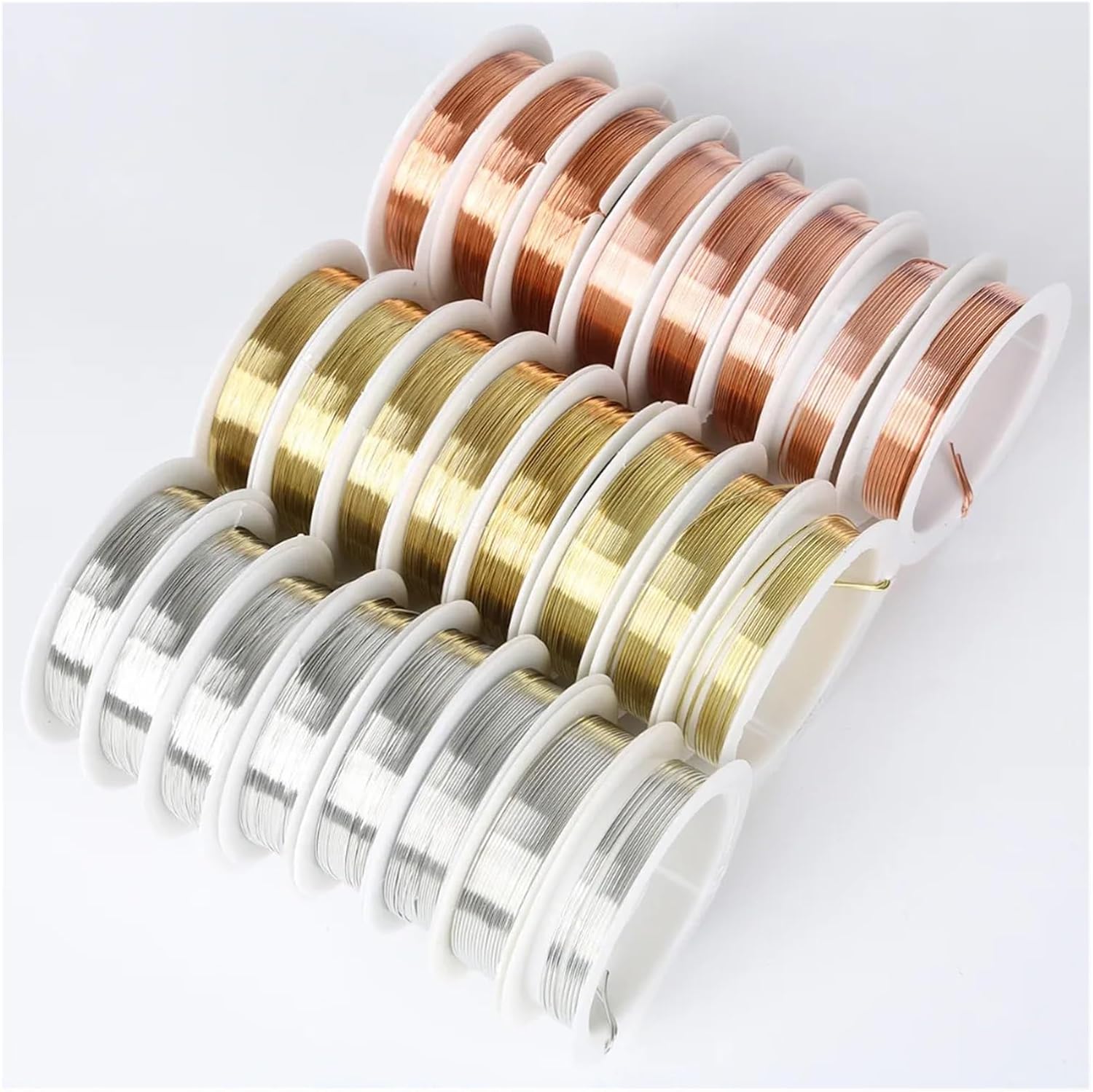 0.2mm 0.3mm 0.4mm 0.8mm 1.0mm Dia 1.5-20m/roll Alloy Copper Wire Silver/Gold/Copper Color Beads Wire Metal for Jewelry Finding(Gold,0.25mm 18m)