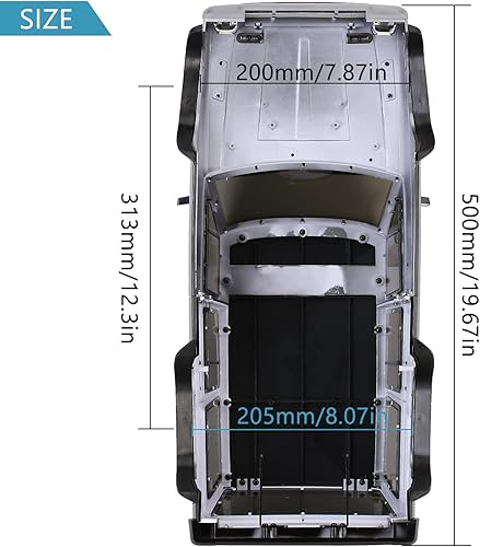 Miniatura 6 de INJORA Carcasa de plástico duro de 12.3 pulgadas12.323 in distancia entre ejes Cherokee para 110 RC Crawler Axial SCX10 y SCX10 II 90046 90047 TRX4