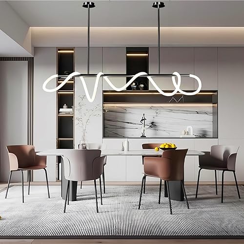 Miniatura 12 de Moderna lámpara colgante lineal de escritorio regulable, dorada con lámpara de anillo remoto, ajuste de altura de 39 pulgadas, lámpara de techo de