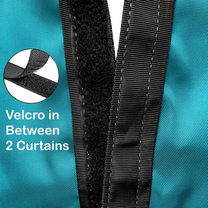 Image of Polyester with PVC Fabric Outdoor Waterproof Curtain with Top Eyelet Protect from AC, Sun, Dust & Rain Used for Balcony, Door & Window (Rama Color 4.5 X 4.5 Feet, Pack of 2 Piece)