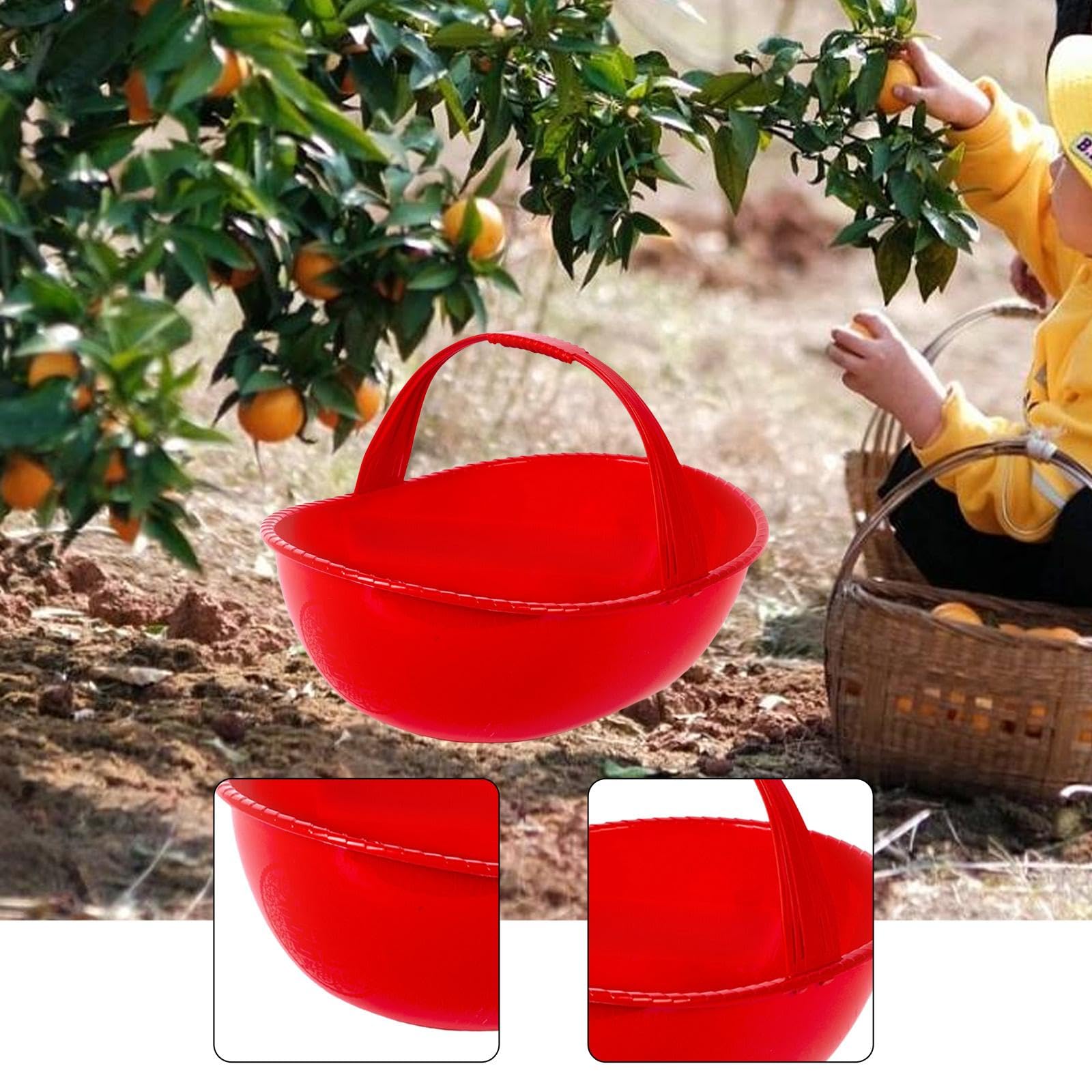 Gralara Cesta de Recolección Multiusos con Mango Ergonómico, para Jardinería, Césped Y Hortalizas.