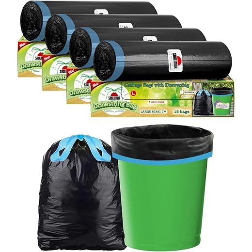 Shalimar Garbage Bags 60 Count 24x32 Inches
