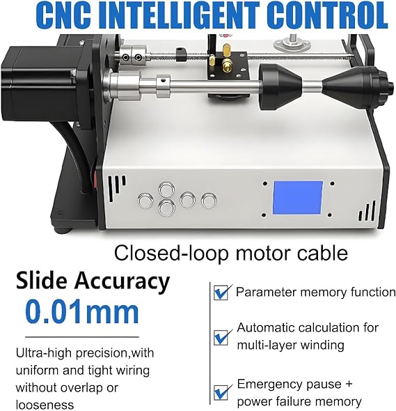 Automatic Coil Winding Machine, Industrial Grade Wire Winder with LCD Screen, for Copper Wire, Fishing Line, Silk Thread