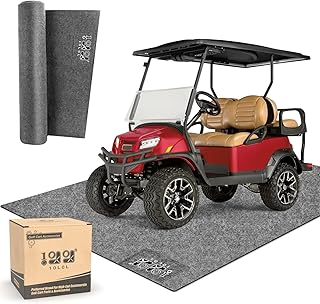 10L0L Golf Cart Premium Garage Floor Mat-Waterproof Anti-Slip Thickened Mat for Golf Cart Motorcycle Mower ATV UTV Parking Mat-106in x 59in