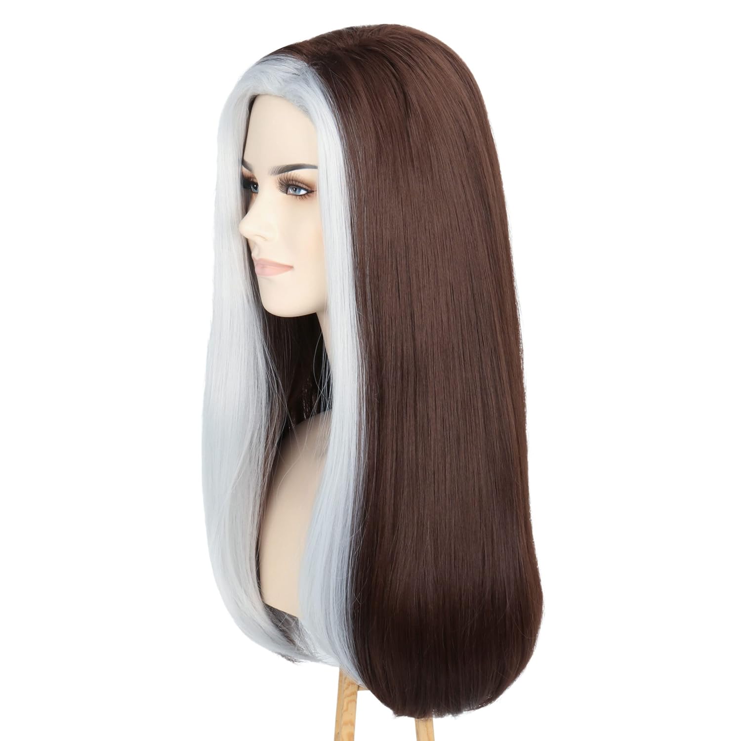 Miss U Hair Long Wavy Women Brown Silver Party Hair Halloween Costume Cosplay Wig - Image 8