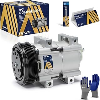 AISIN ACCAZ-00960 Air Conditioner AC Compressor - Compatible with Ford Ranger 2002-2008 3.0L, Mazda B3000 1998-2008 3.0L - with 6-Pulley Groove, with Clutch