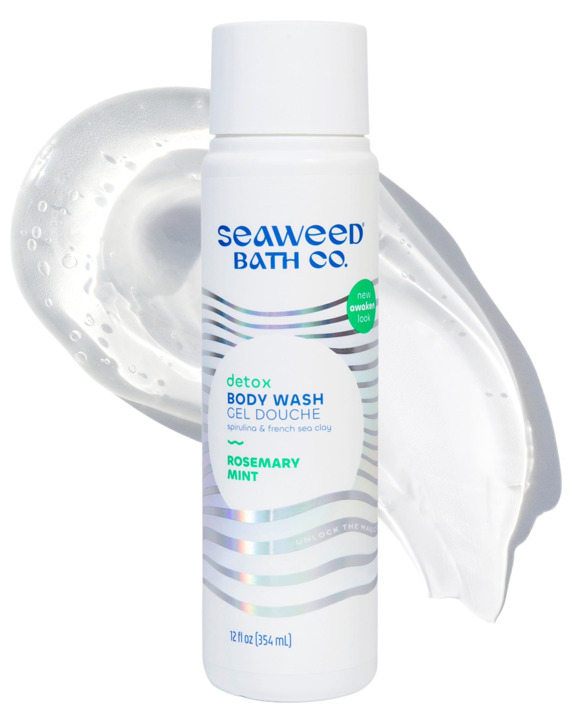 The Seaweed Bath Co. Purifying Detox Body Wash, Awaken Scent (Rosemary and Mint), 12 fl. oz.