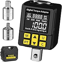 YIYEIETools 1/2" Drive Digital Torque Adapter ±1% Accuracy 5-100 Ft-lb Smart Alerts Color Display for Auto Moto Repairs