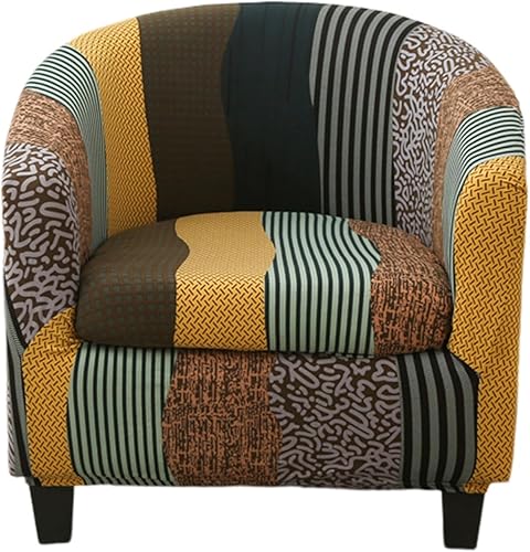 Miniatura 7 de KRFOONN 2 piezas de fundas para silla de club, fundas elásticas para sillón, fundas de sofá, fundas de sofá extraíbles de barril redondo, funda