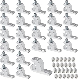 24 Pack Pool Bonding Lug with Free 24 SST Screws - Pure Aluminium High-Conductivity Lay-in Clamps, 4-14 AWG Grounding for Pools/Conduits/Spas