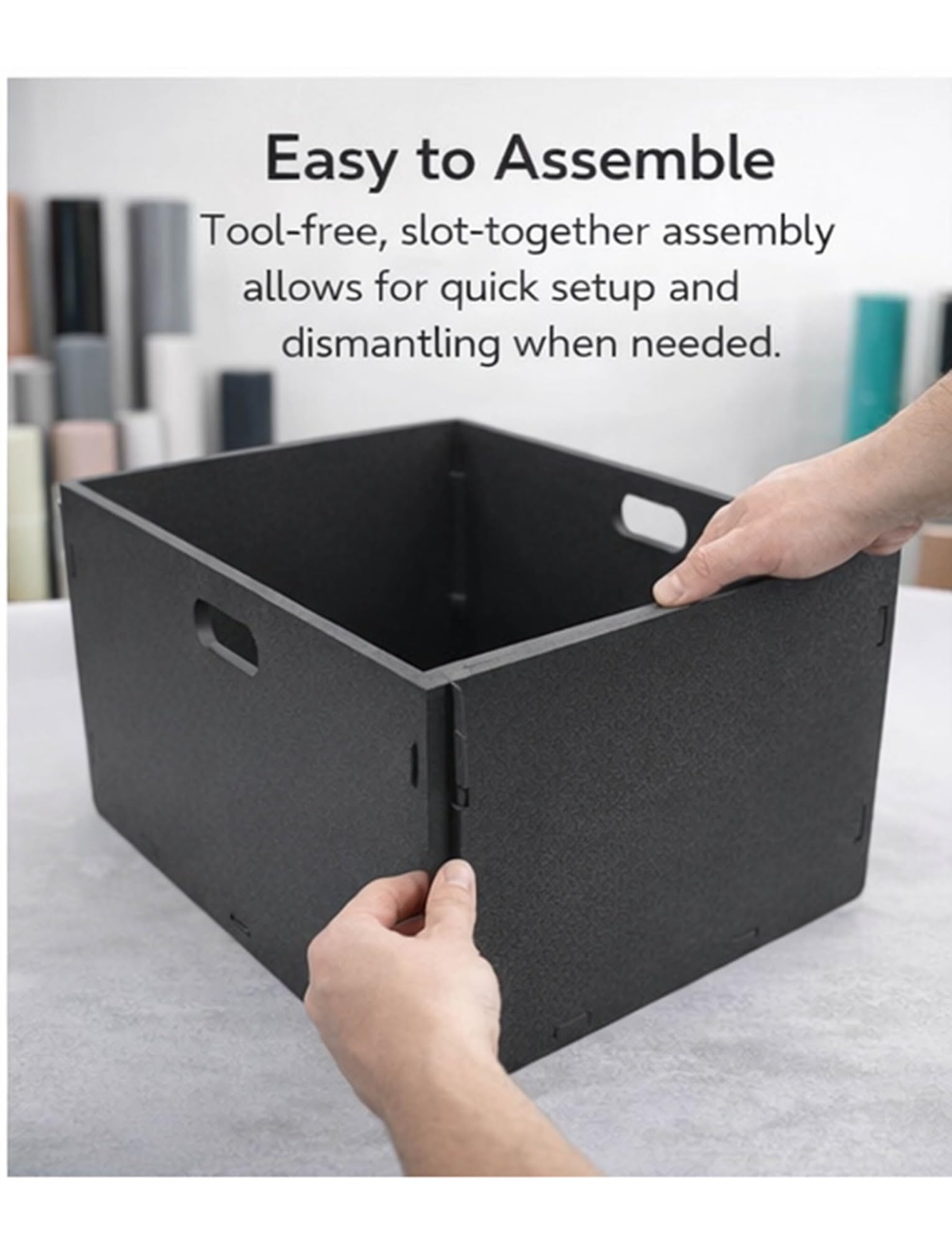 Organizer in PVC, supporto a 15 griglie per sfondi fotografici, carta e rotoli di vinile, design salvaspazio, soluzione di archiviazione mobile (62 x 43 x 27 cm)