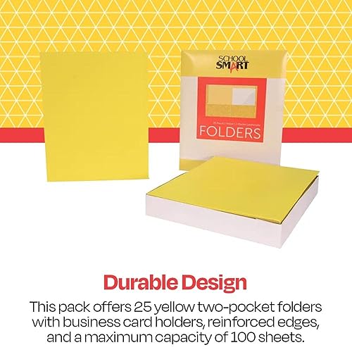 Vista 17 de School Smart Carpetas de 2 bolsillos, colores surtidos, paquete de 25 - 084900 Colores Variados