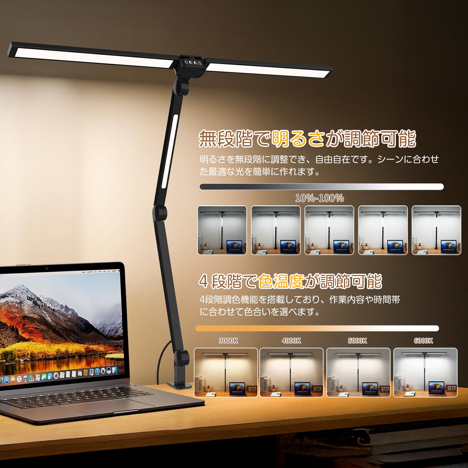 Amazon.co.jp: 【2025新登場】SHANHE デスクライト LED リモコン付き 3