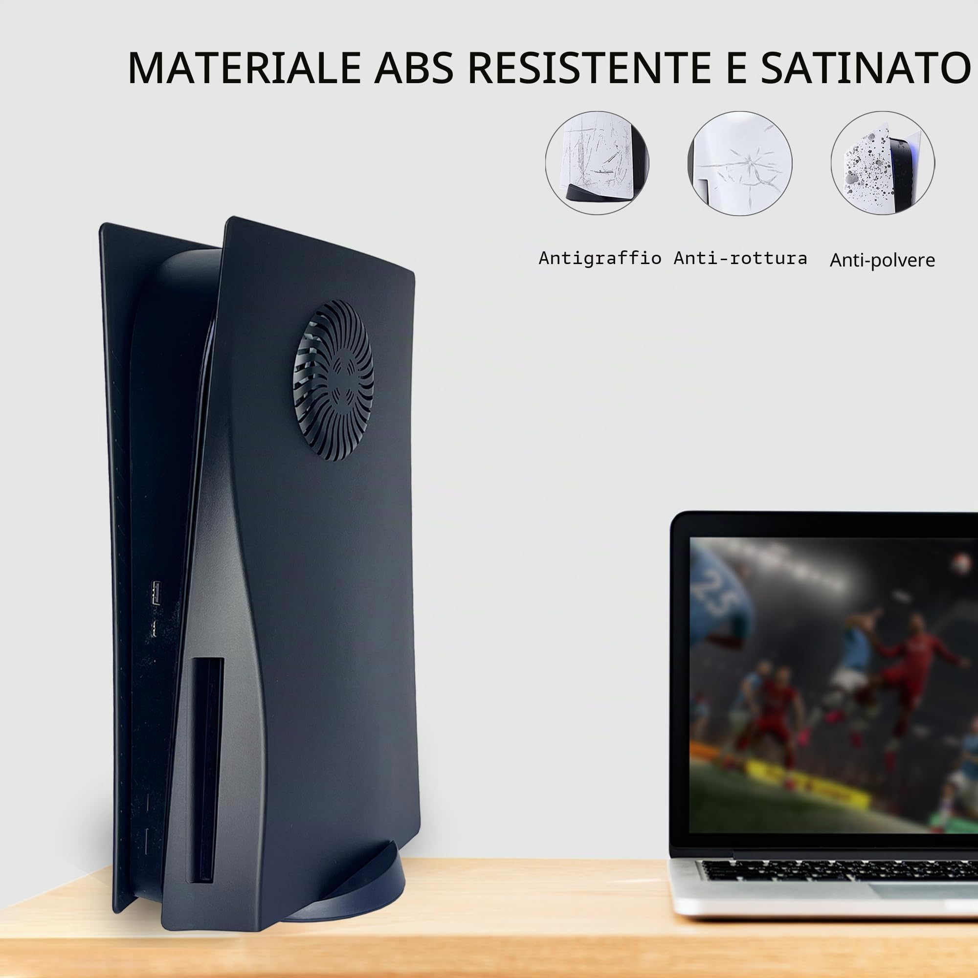 Placche frontale con sfogo di raffreddamento Copertura della console per Disc Edition laterale di ricambio Accessori per coperture Custodia rigida antigraffio e antipolvere nera