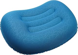 RLXMARTD Almohada inflable ultraligera para camping, soporte de cuello compresible, color azul (azul cielo sin atar)