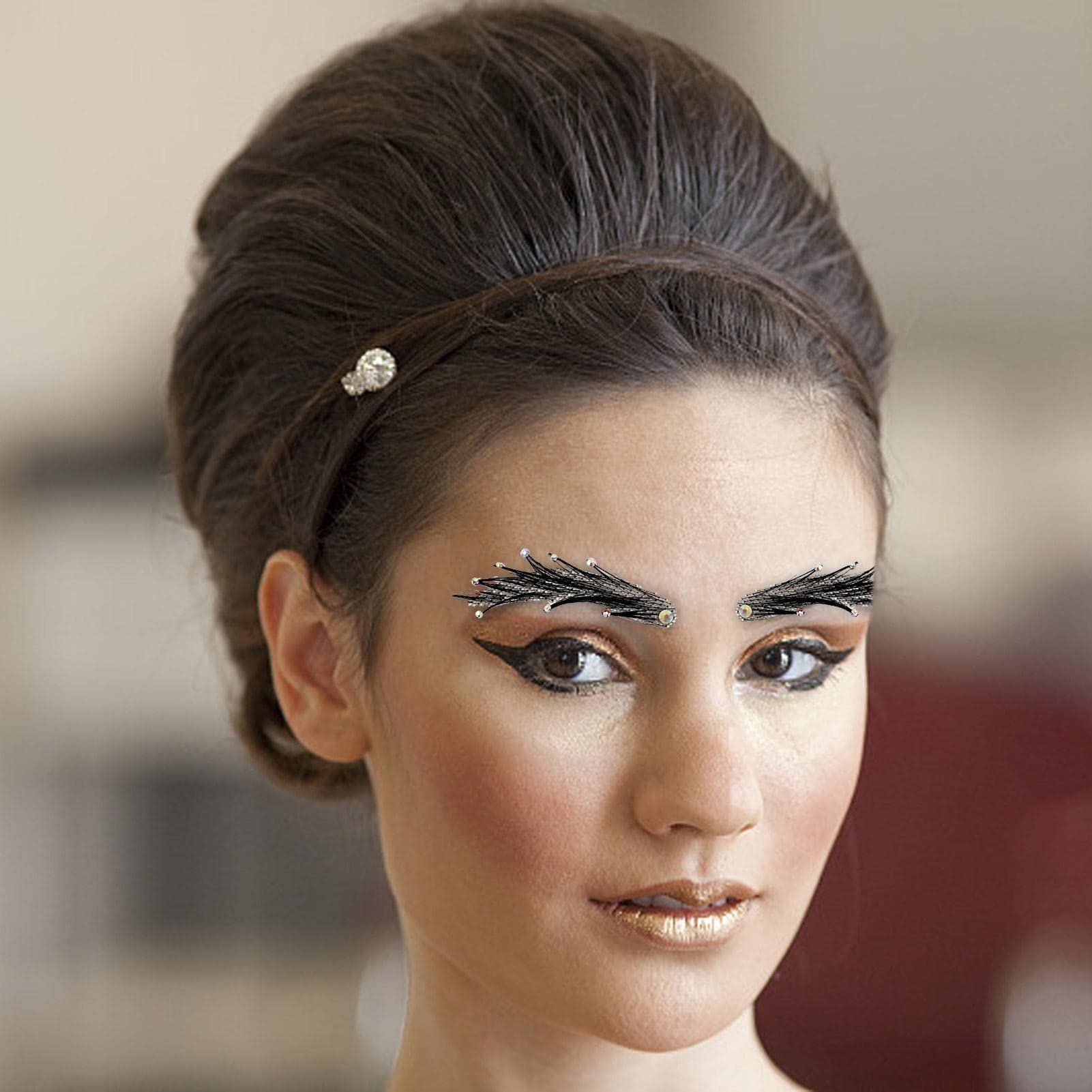 weiting Sopracciglia artificiali in capelli veri,sopracciglia finte – | sopracciglia finte autoadesive fatte mano,sopracciglia finte artificiali in capelli veri per feste in maschera di Halloween