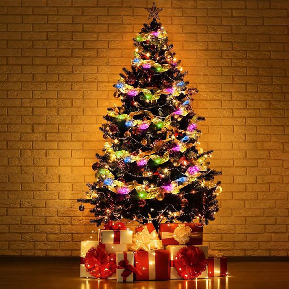 Amazon.co.jp: クリスマスリボン ライト5M 50LED 電池式 christmas