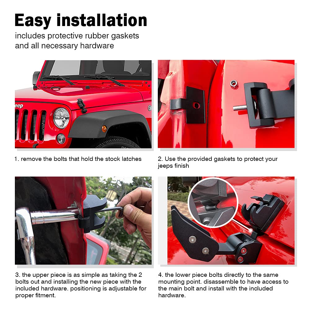 Amazon.com: Xprite Aluminum Hood Latches with Retro Flag