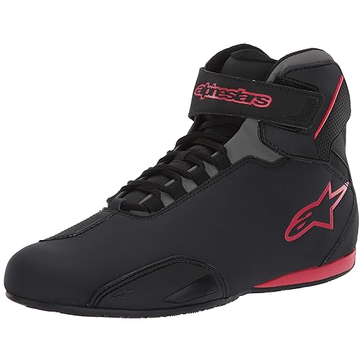 Alpinestars Men's Sektor Street Motorcycle Shoe, Black/Gray/Red, 13