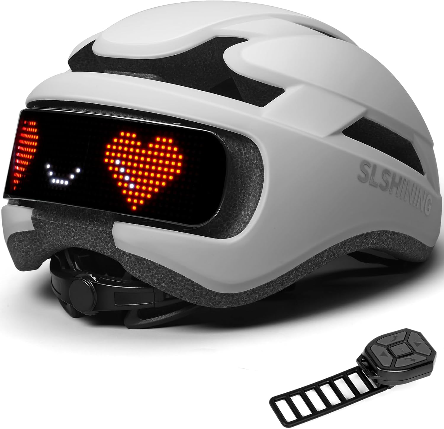 Gelrova LED Bike Helmet with Light - DIY LED Screen Display Helmet for Scooter, Bicycle, Bicycle Helmet Light for Adult Men and Women