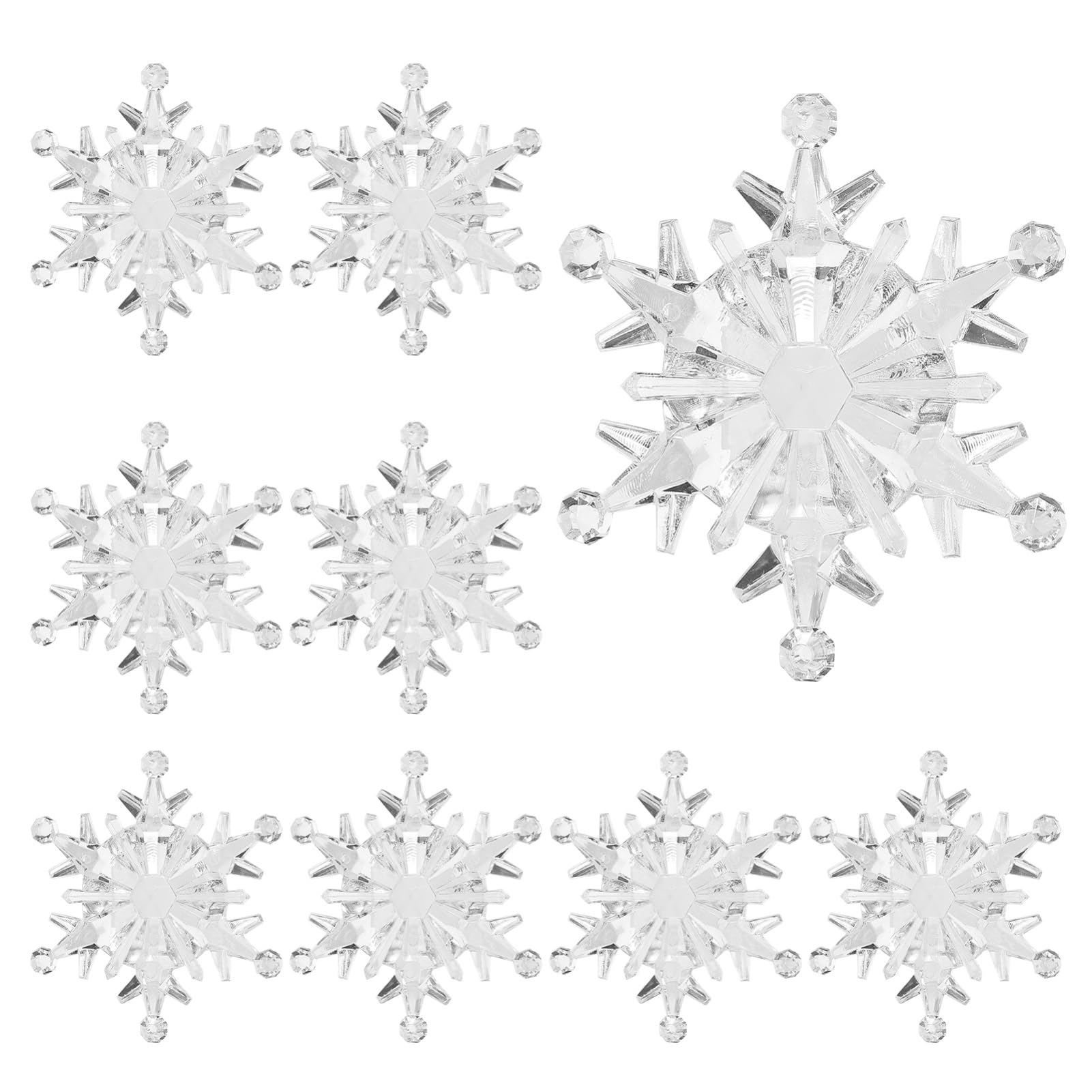 MAGICLULU 50stücke Schneeflocke Anhänger für Weihnachtsbaum Hängende Weihnachtsschneeflocken-Dekoration Winter-Schneeflocken-Christbaumschmuck Weihnachtsschmuck für Party Wiederverwendbar