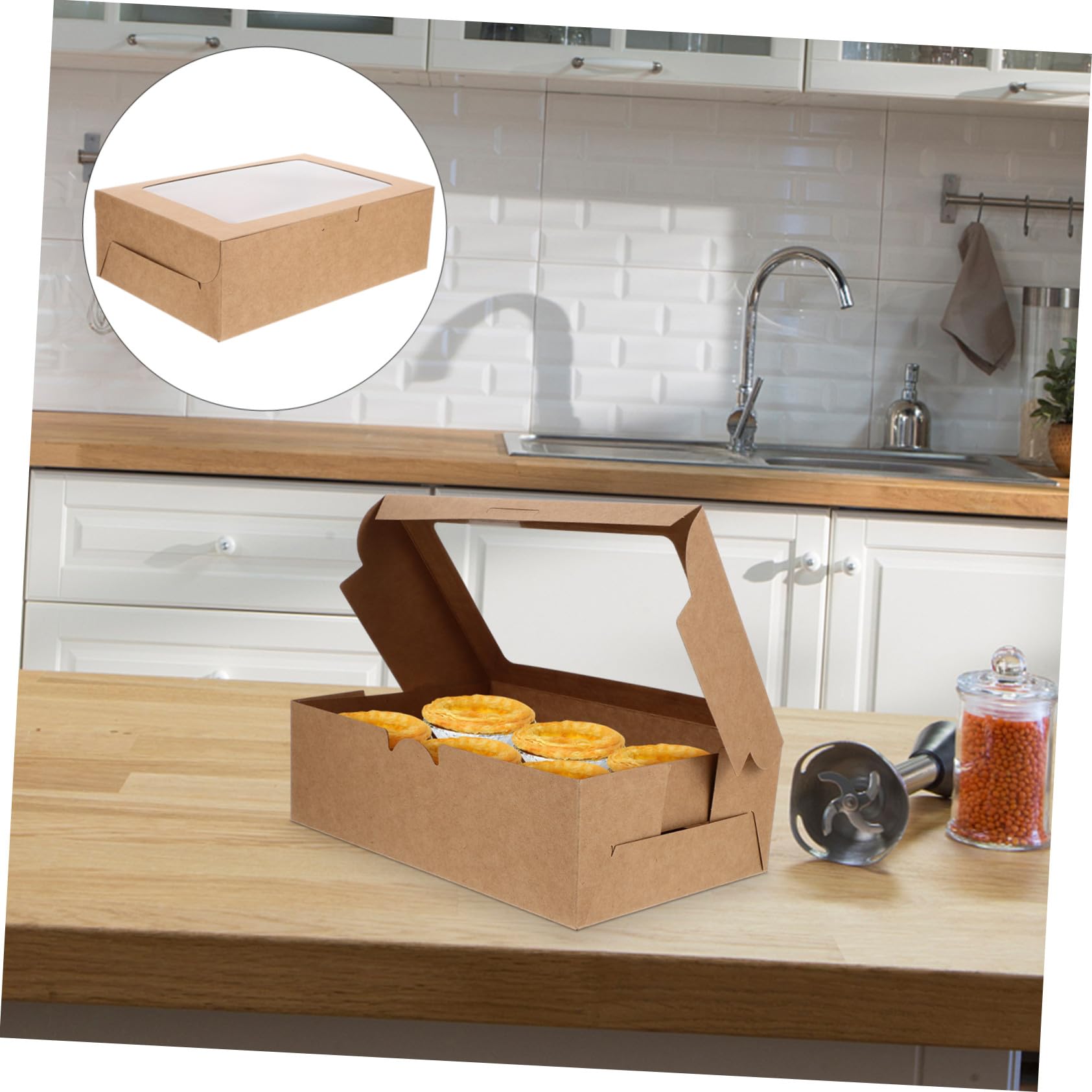 Braun Cupcake Schachteln 6-fach mit Sichtfenster 10 Stück Papier