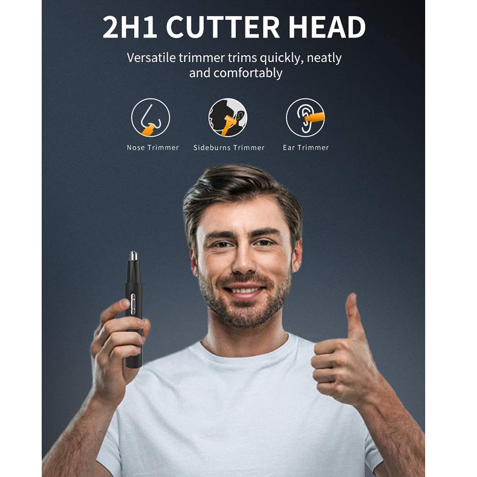 Nose and Ear Hair Trimmer,USB Rechargeable,Professional Painless Ear Nose Hair Trimmer Clippers for Men and Women,Waterproof Dual Edge Blades for Easy Cleaning (Black)