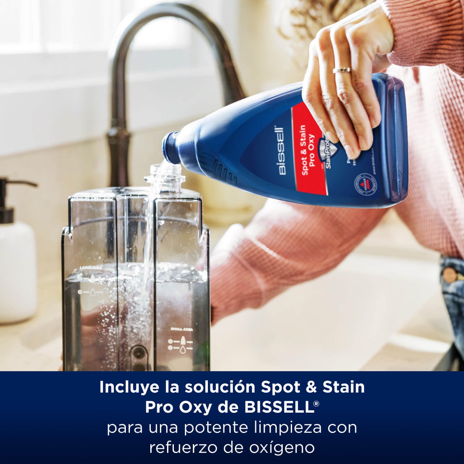 BISSELL Set de SpotClean C5 + Solución de Limpieza Spot & Stain Pro Oxy 1L | Limpiador de Manchas & Suelos | Para Alfombras, Muebles Tapizados, Interiores de Vehículos y Más | 3861N + 20383