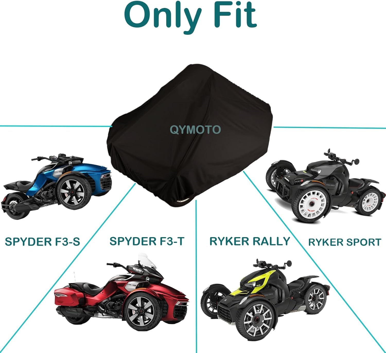 EVRBUL Housse de véhicule à 3 roues anti-poussière et imperméable pour moto compatible avec Can-Am Ryker 600 Ryker 900 Ryker Sport Ryker Rally Edition jusqu'à 261,6 cm EVRBUL Housse de véhicule à 3 roues anti-poussière et imperméable pour moto compatible avec Can-Am Ryker 600 Ryker 900 Ryker Sport Ryker Rally Edition jusqu'à 261,6 cm