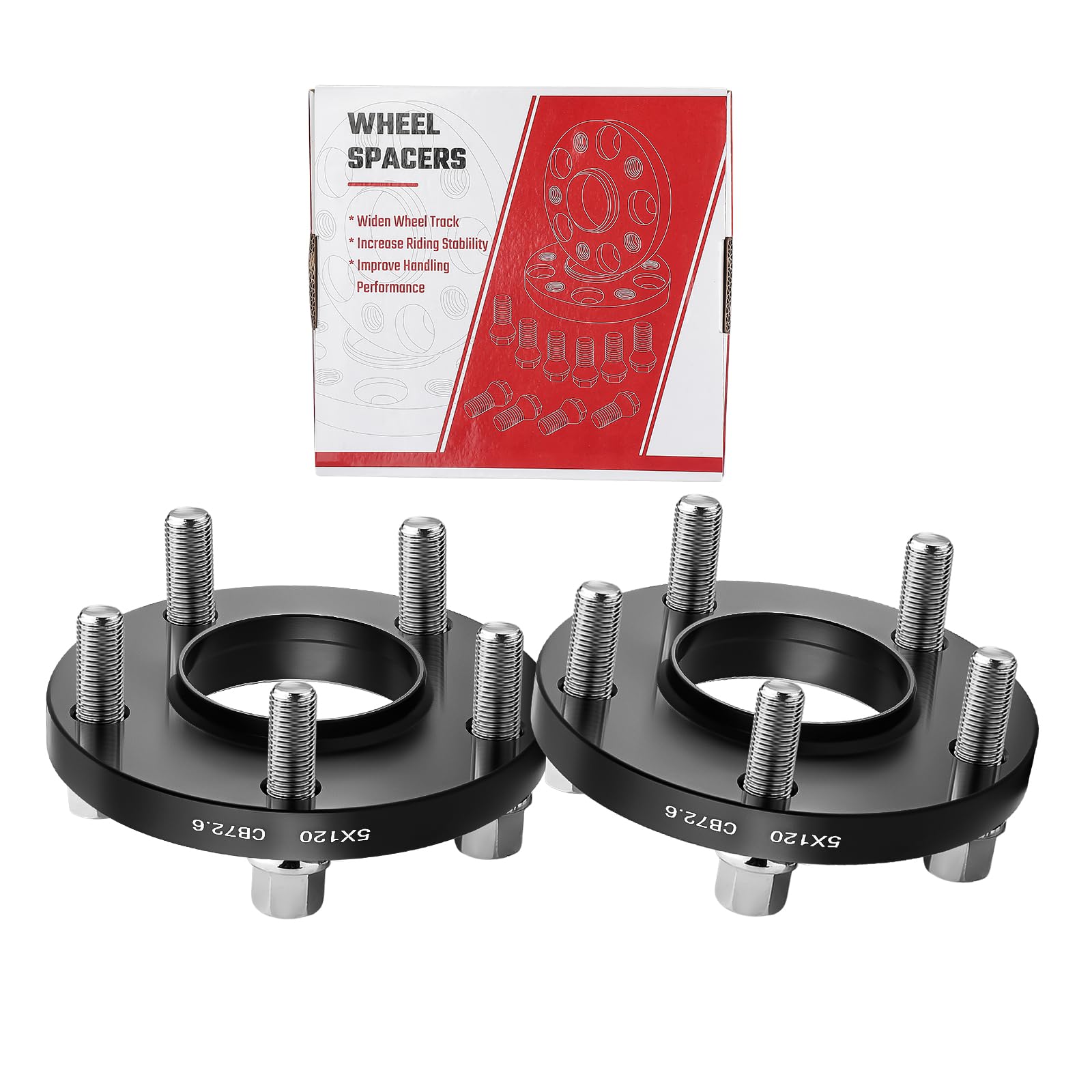 2 Stück 20mm Spurverbreiterung Distanzscheiben Set Ø72,6 5x120mm mit 10 Stück Radschrauben M12x1,5 Kompatibel mit BMW E36 E46 E90 E92 E60 318i 323i 325i 328i 330i 335i 525i 545i