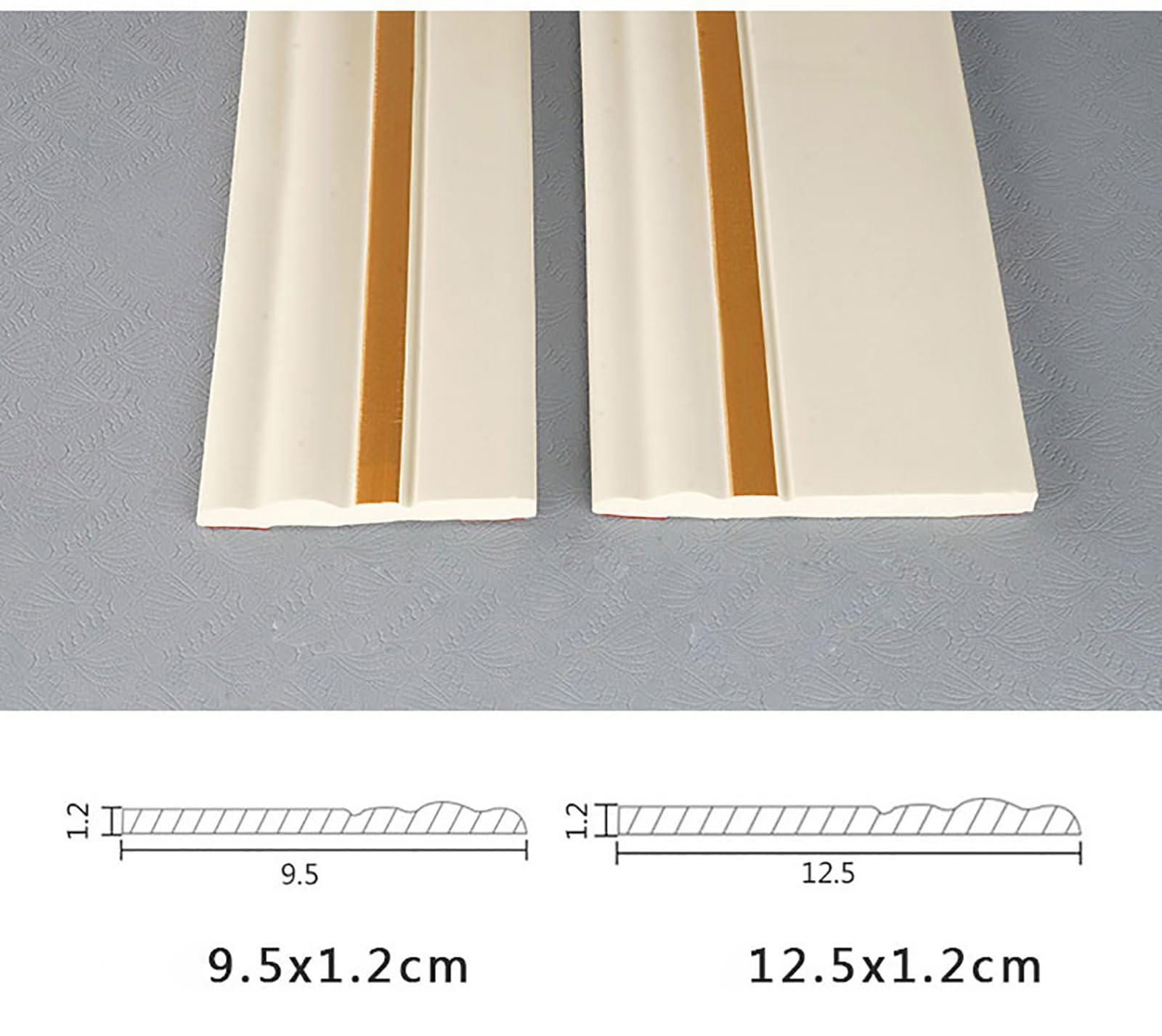 Samoprzylepne elastyczne listwy przypodłogowe – listwy przypodłogowe do ścian, podłóg, płytek i ościeżnic drzwiowych(9.5cm*1.2cm*5m)