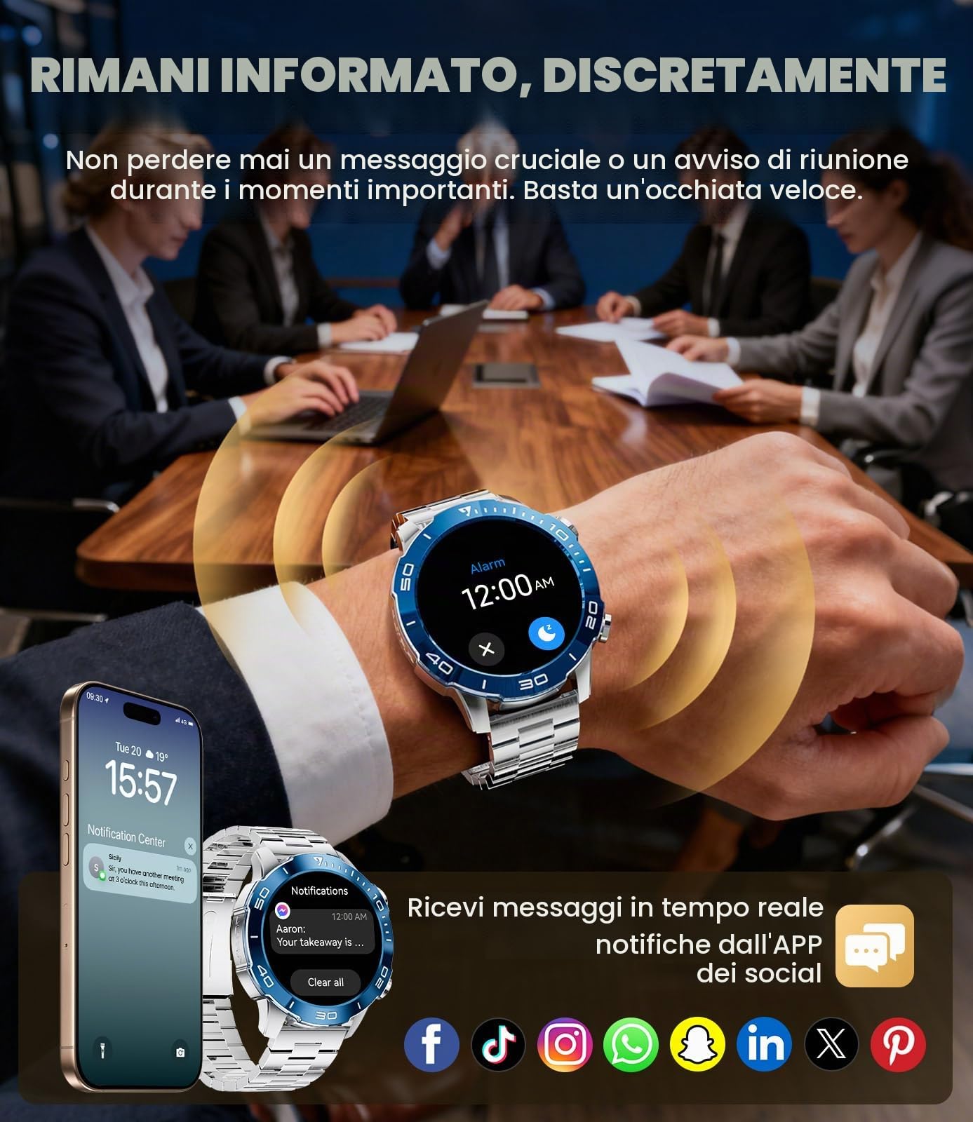 LIGE Orologio Smartwatch Uomo, 1.43" AMOLED Smart Watch con 24/7 Frequenza Cardiaca, SpO2, Durata del sonno, Impermeabile IP68, 170+ Sports, 300+ Quadranti, Cassa Argento con Bezze Blu