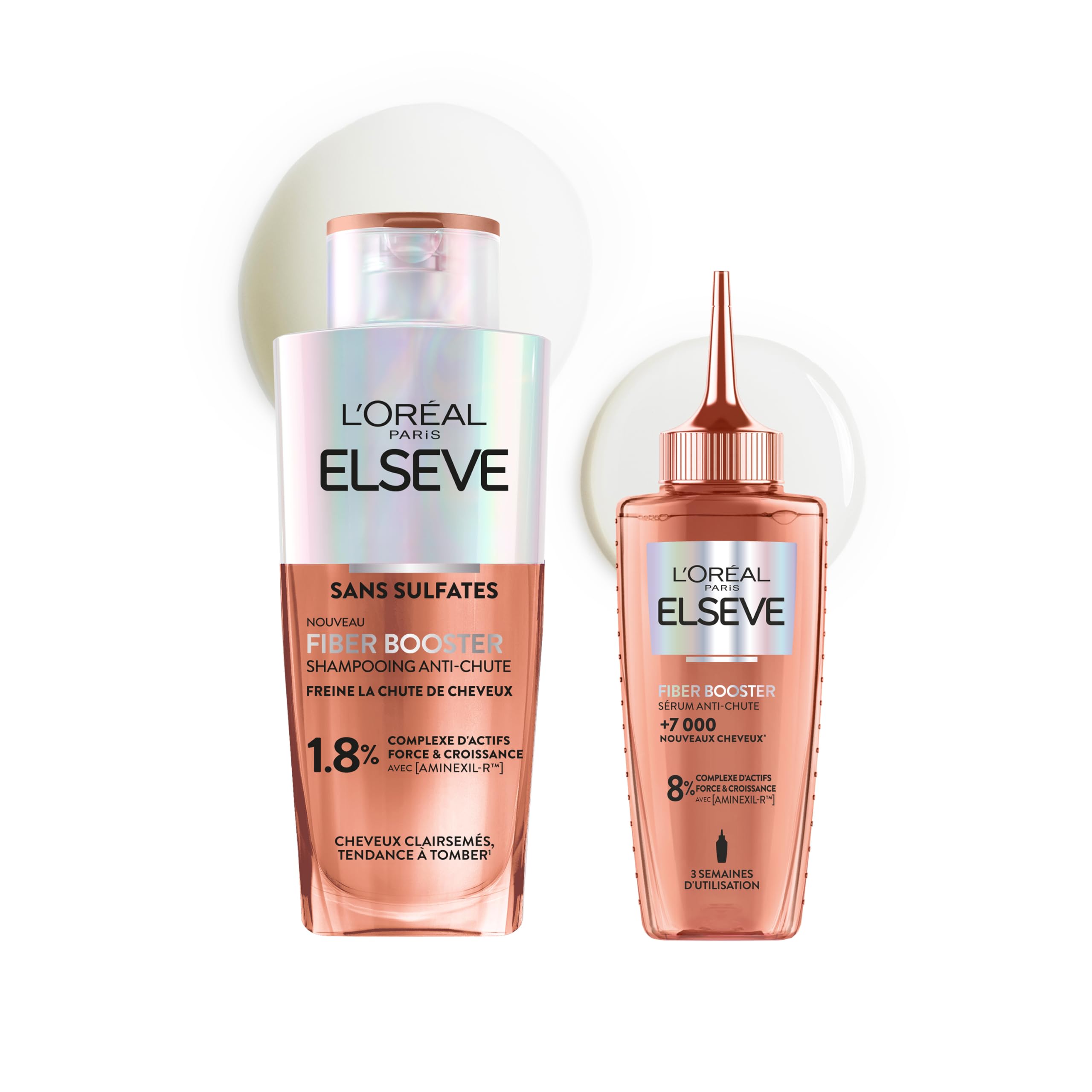 L'Oréal Paris Fiber Booster - Protokół zapobiegający wypadaniu - Stymuluje wzrost istniejących włosów - Zwiększa gęstość włosów - dla mężczyzn i kobiet - Szampon bez siarczanów + serum do wzrostu